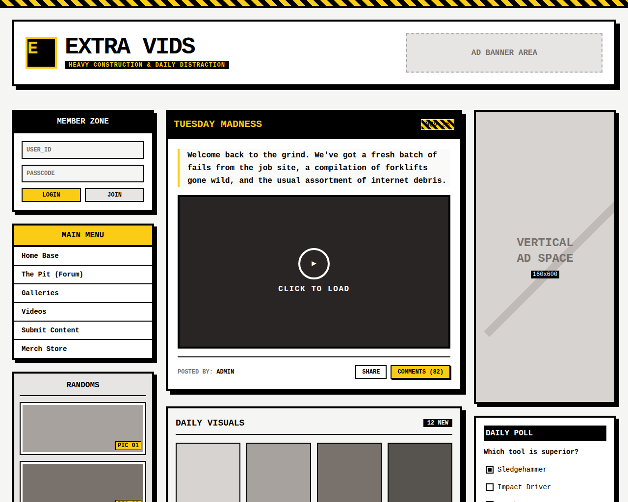 Main preview of Extra Vids template