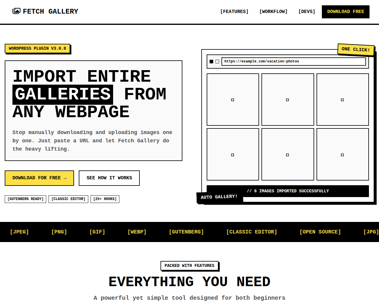 Main preview of Plugin Page template