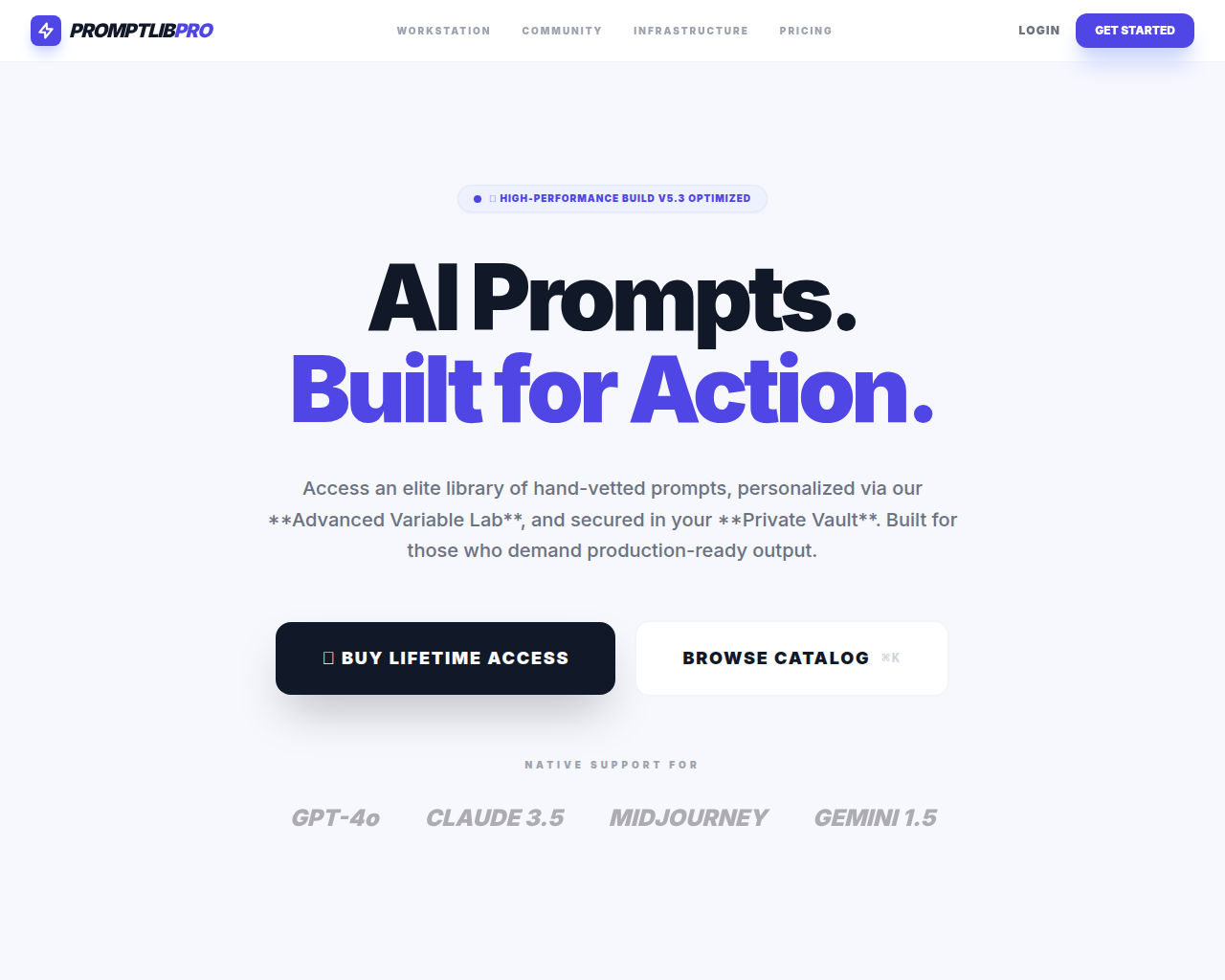 Main preview of Prompt Library template